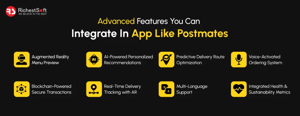 Advanced Features You CAn Integrate In App Like Postmates | Richestsoft