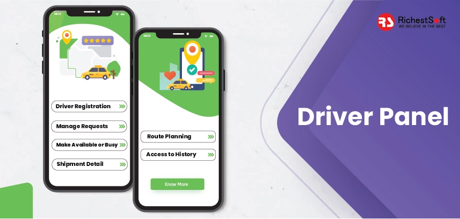 Driver Panel transportation app