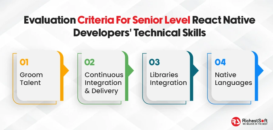 Evaluation criteria for senior React Native developers' technical skills