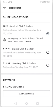  Shipping Options eCommerce App