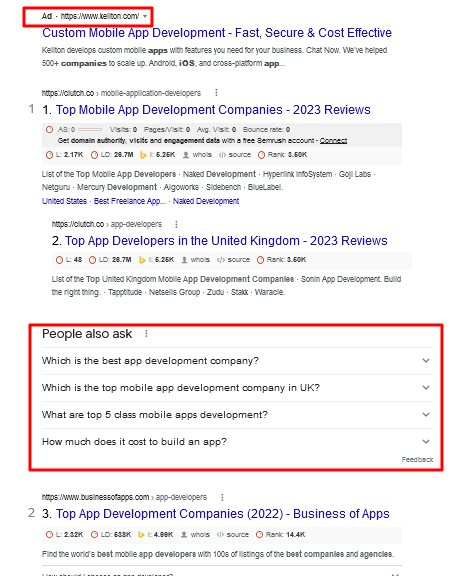 SERP layout change