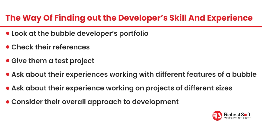 the way of finding out the developer’s skill and experience