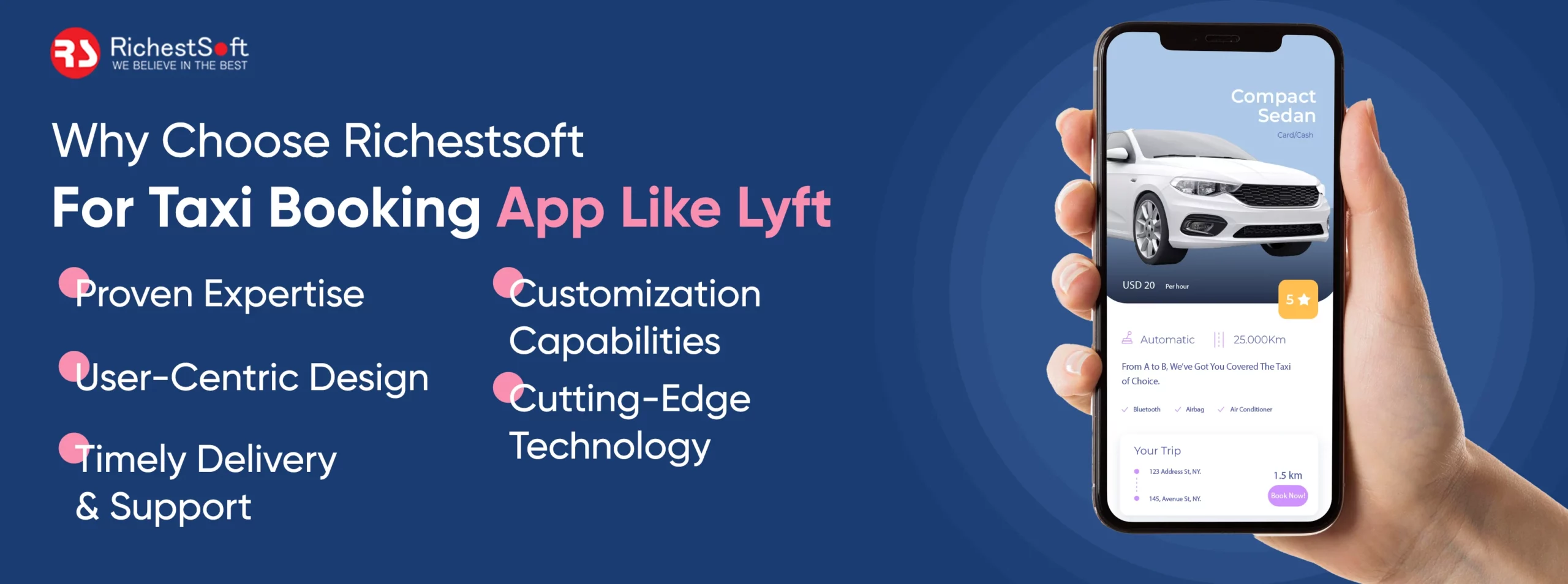 Why Choose Richestsoft For Taxi Booking App Like Lyft